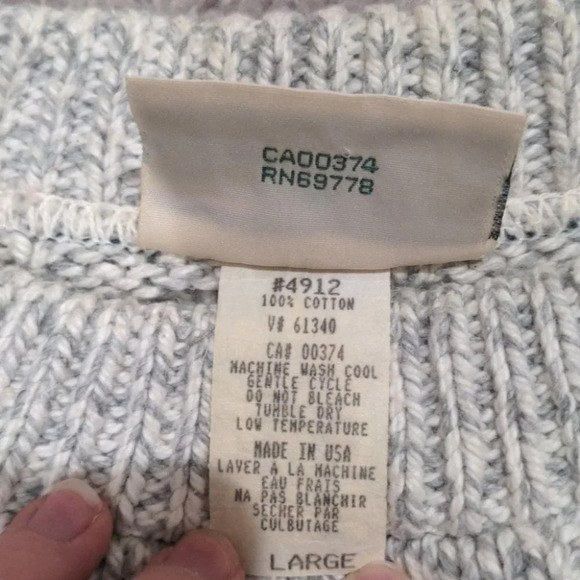 15 Grandma Vintage 90s Knit Crewneck Grey Sweater Pullover Large - Picture 3 of 8